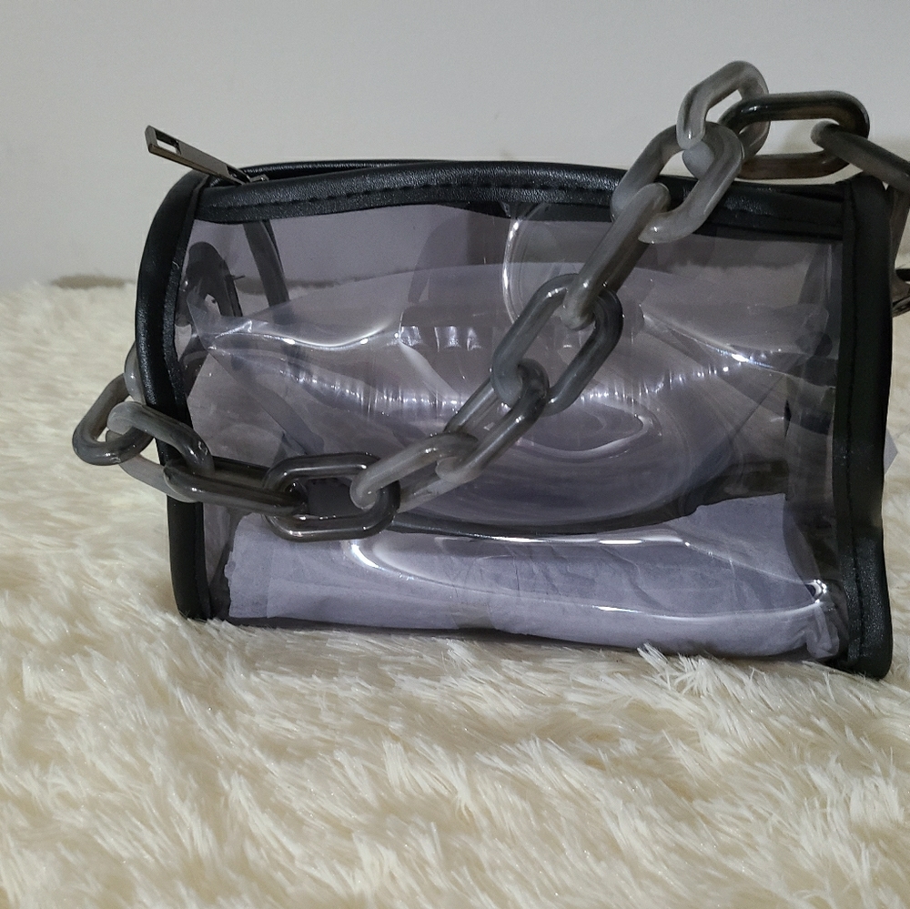 Clear black purse